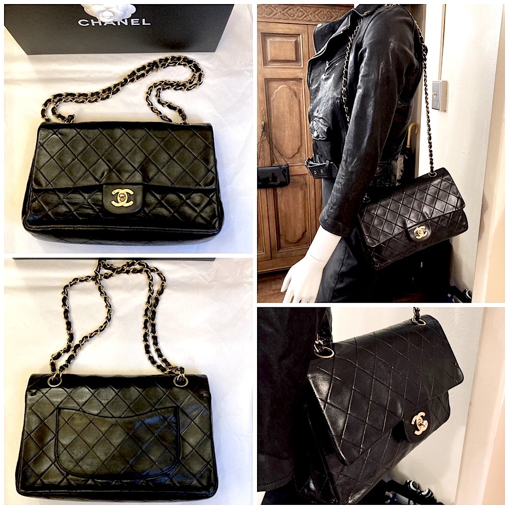 Chanel Vintage Classic Double Flap Lambskin Leather Shoulder Bag - Picture 2 of 16